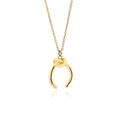 Vintage geometric copper pendant necklace with an adjustable cross chain in a gold finish.