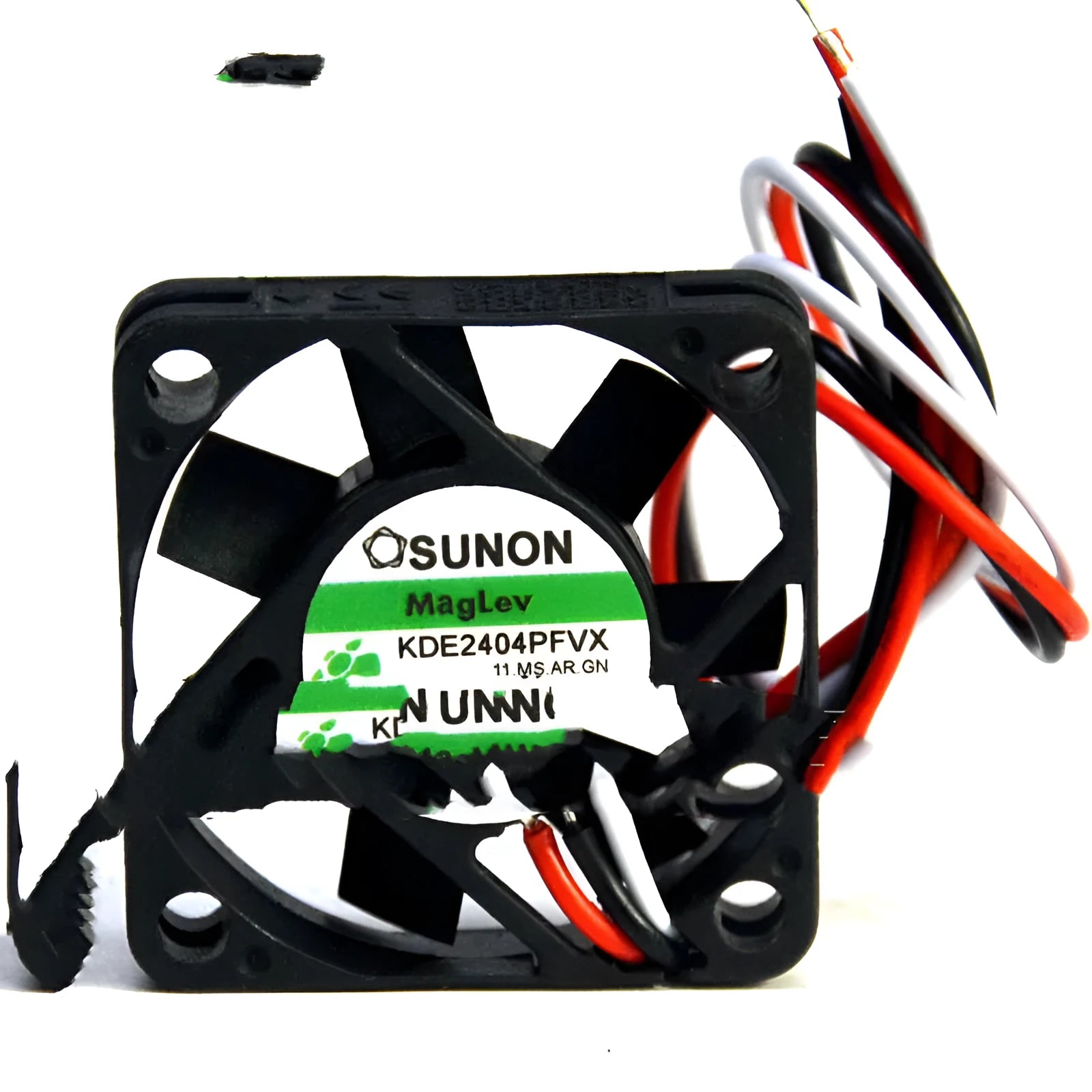 SUNON KDE2404PFVX 4cm diameter 24V ultra-quiet cooling fan with attached cable.