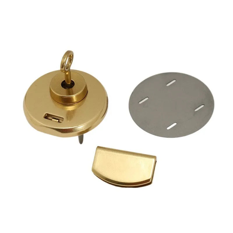 Large round brass twist lock for chests and lockboxes