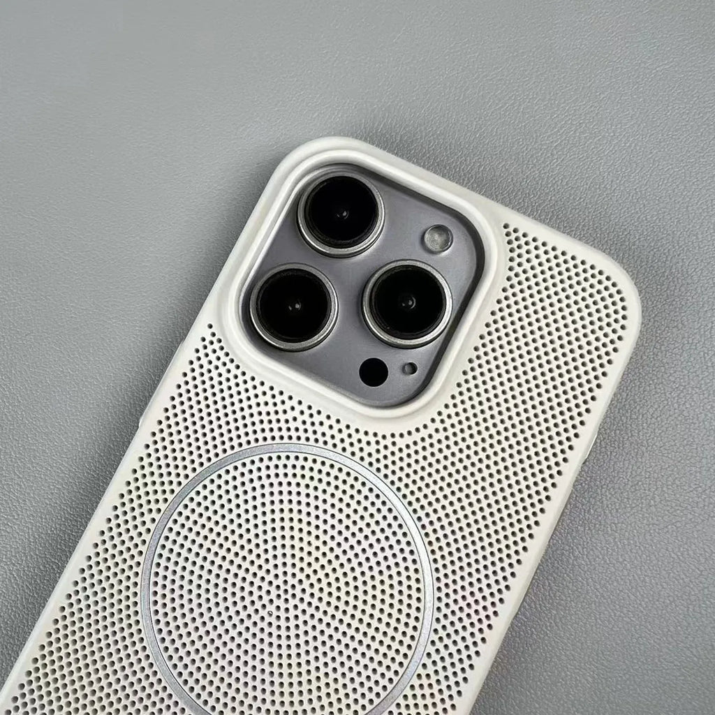 Thin ring magnetic phone case for iPhone showing shockproof protection and heat dissipation design in multiple colour options