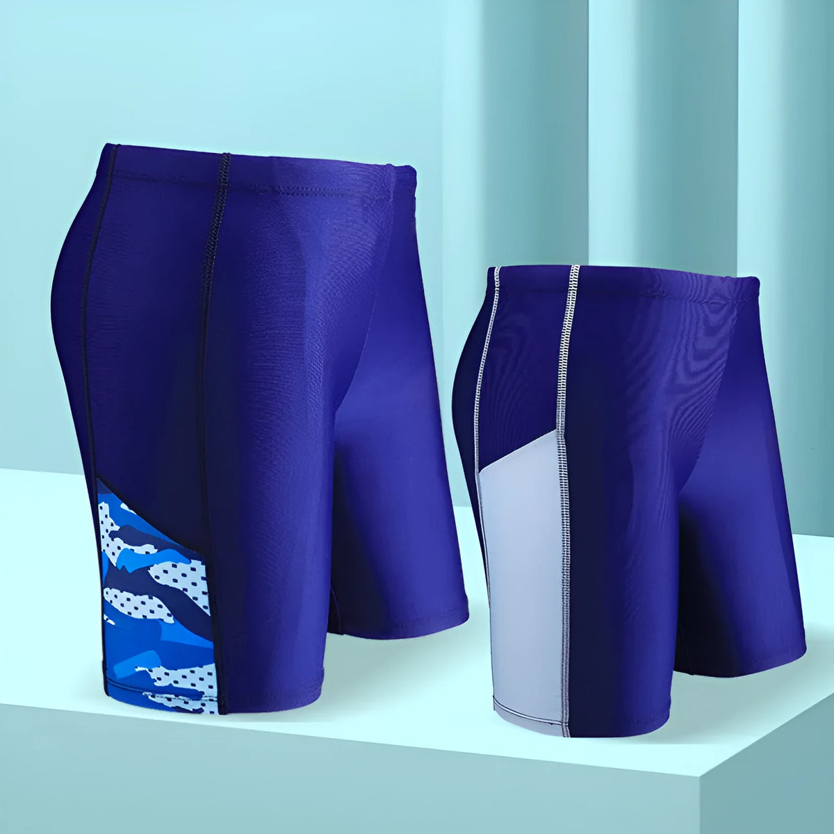 Quick-drying polyester children's swimming trunks in colour 69213style, for teenage boys.