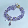 Double row natural ametrine bracelet with D178 colour gravel stones, handmade women's jewellery