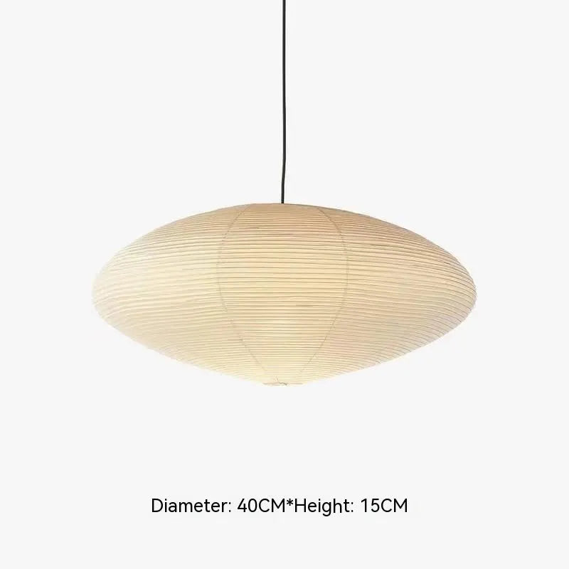 Modern simple style paper pendant chandelier with a choice of flat or spherical lampshades.