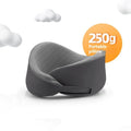 Memory foam U-shaped travel neck pillow with magnetic cloth fabric in light gray colour