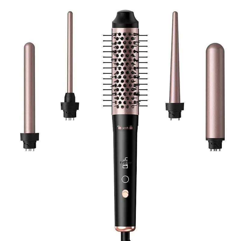 Automatic large wave hair curler in rose gold or black colour with adjustable voltage for home styling