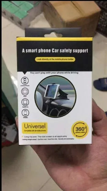 Black G-40 car bracket for mobile phone, shown for steering wheel, instrument panel, or workbench use
