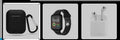 Black silicone protective case for Bluetooth headset compatible with Apple watches and AirPods