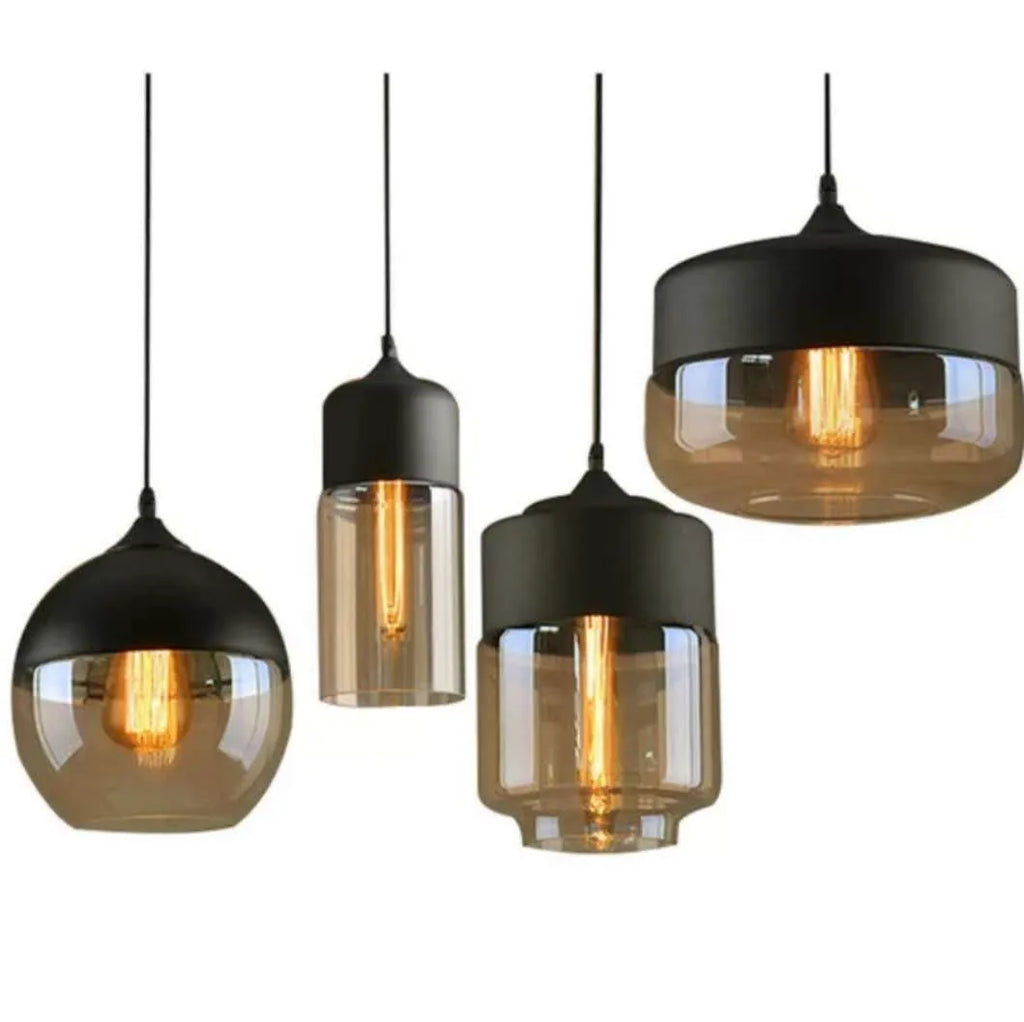Industrial glass chandelier LED ceiling light American style 240V button switch