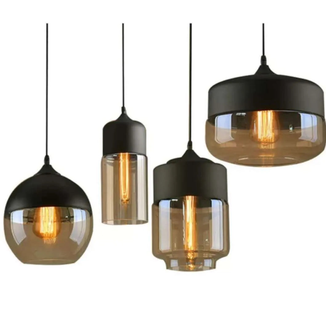 Industrial glass chandelier LED ceiling light American style 240V button switch