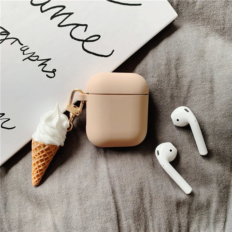 Silicone protective case for Apple AirPods 2 wireless earbuds in a photo colour.