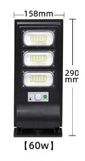 BS02 integrated solar garden lamp in black ABS anti-UV plastic with 20W/40W/60W options