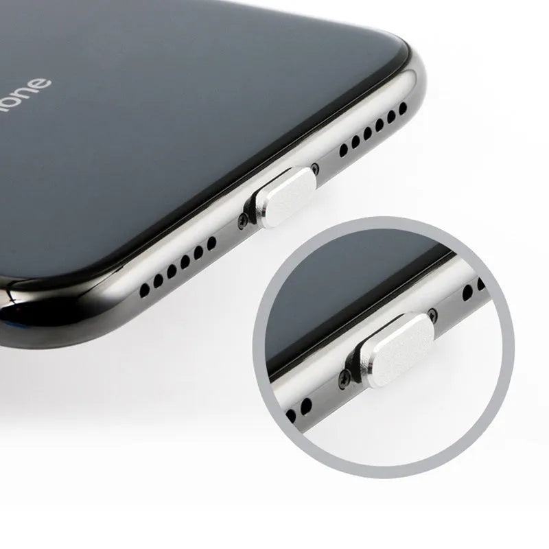 Aluminium alloy iPhone charging port dust plug in metallic gold colour