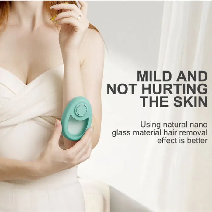 CJEER crystal hair removal device with nano-glass surface and metal finger ring in green purple black colours