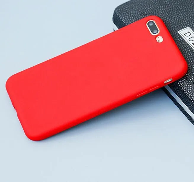 Matte frosted soft phone case for Apple iPhone, shown in multiple colour options.