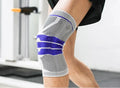 Sports running fitness protection knee pad brace strap in black nylon with size options S to XL