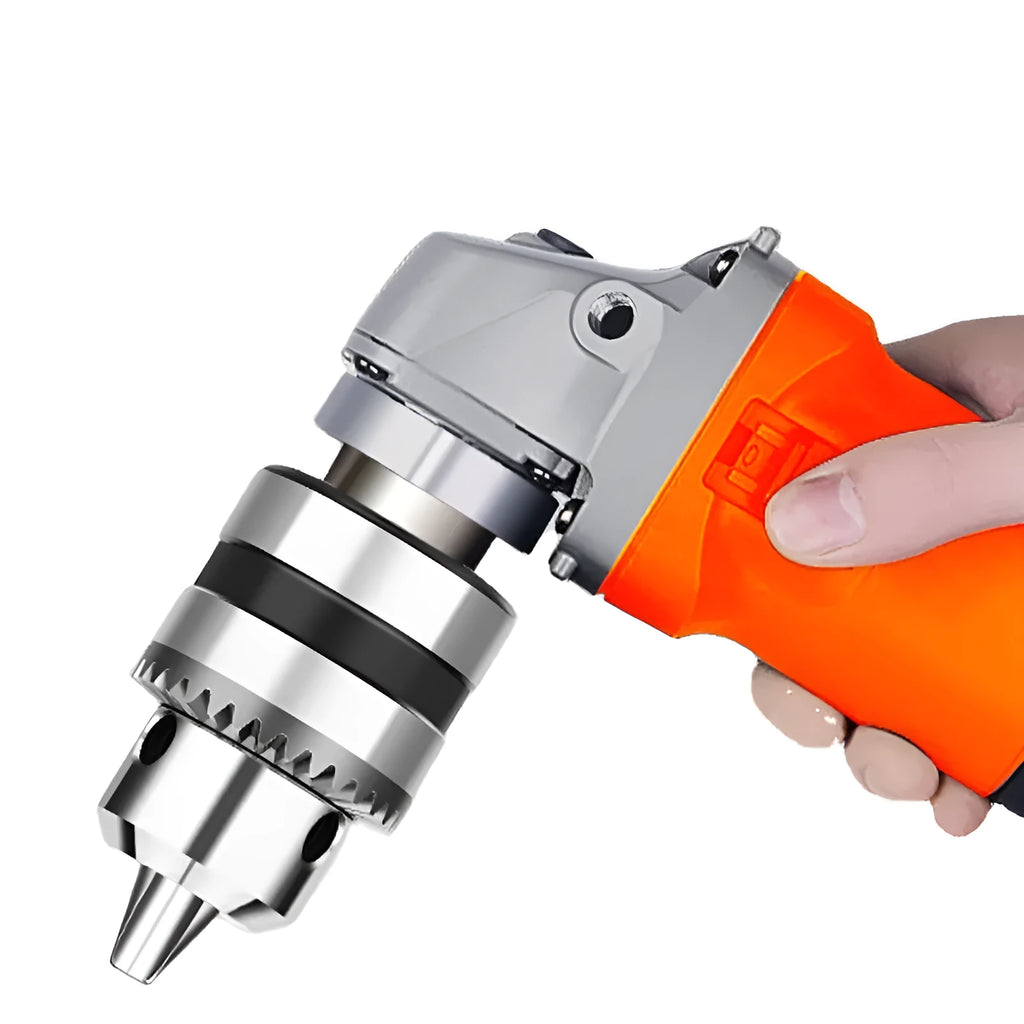 100 angle grinder conversion chuck adapter for drill bits on a workbench.