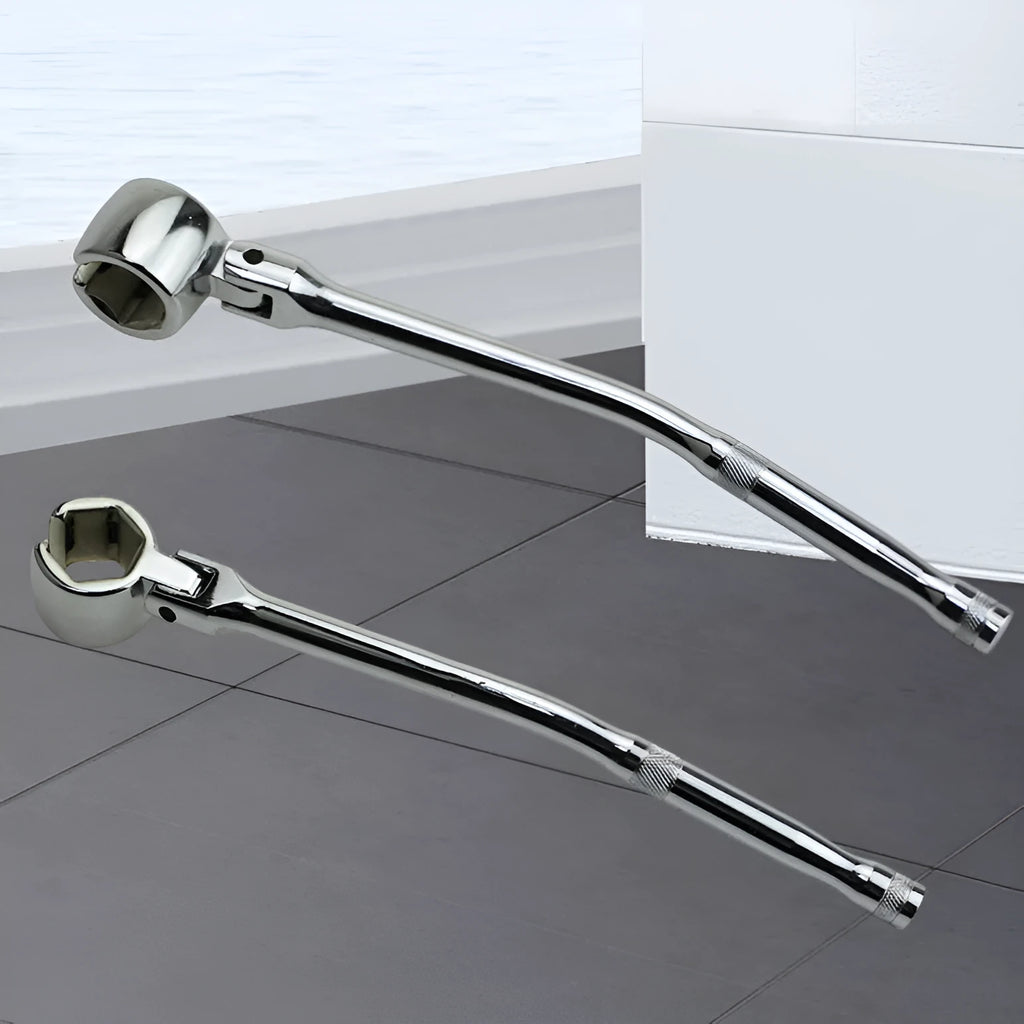 22mm hexagonal oxygen sensor socket tool with bright chrome finish measuring 270mm in length