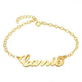 Custom name bracelet in gold finish with the name Sarah in Edward font style