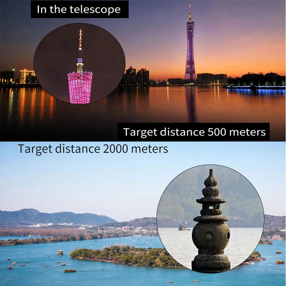 Black 12x50 monocular telescope with 50mm objective lens for outdoor observation