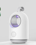 White and blue indoor mosquito killer lamp with UV light and silicone carrying handle