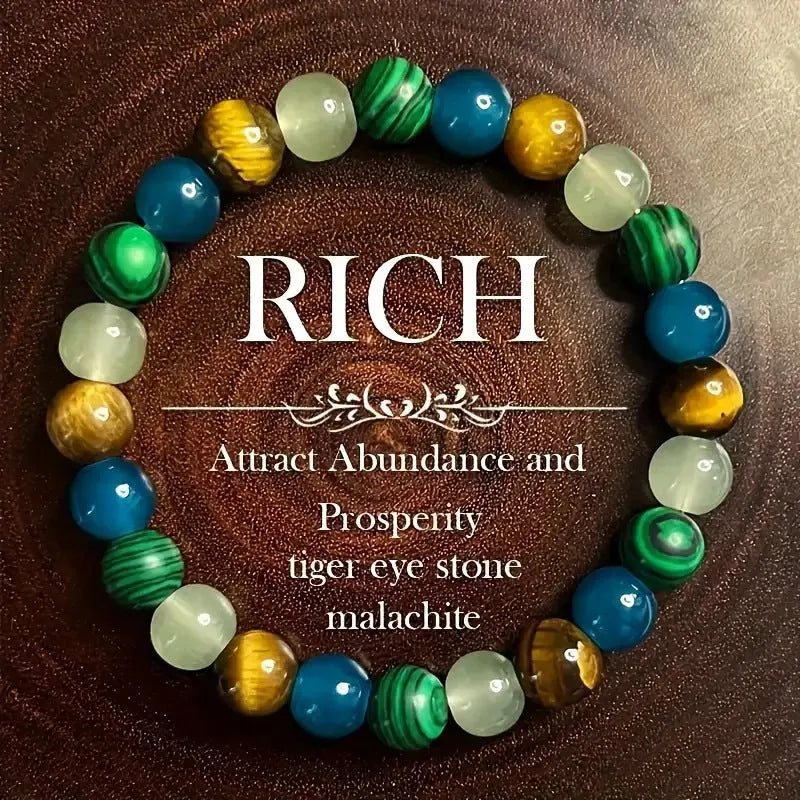 Xi Yin TK handmade unisex beaded bracelet with stone and glass in Style1 to Style10 colour options.