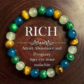Xi Yin TK handmade unisex beaded bracelet with stone and glass in Style1 to Style10 colour options.