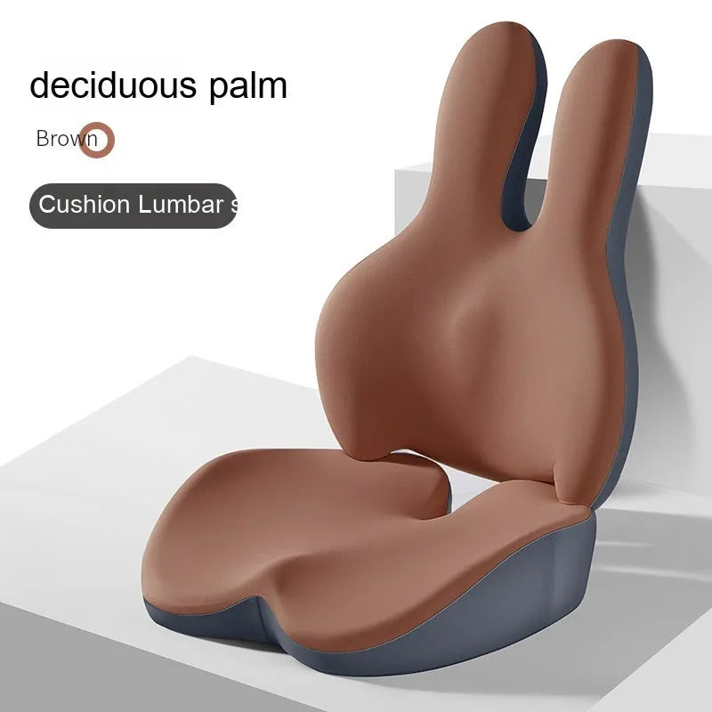 Flat style car seat cushion and lumbar support pad set in a choice of five colours.