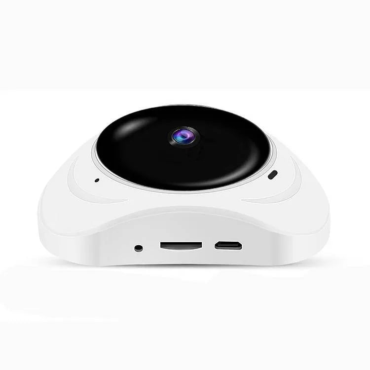 Indoor 3D panoramic security camera with 360 degree pan tilt, 1080p, 3MP lens, infrared night vision, plastic housing, black or white