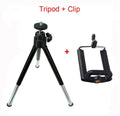 Mini aluminium tripod with ball head and black phone clip for cameras and mobile devices