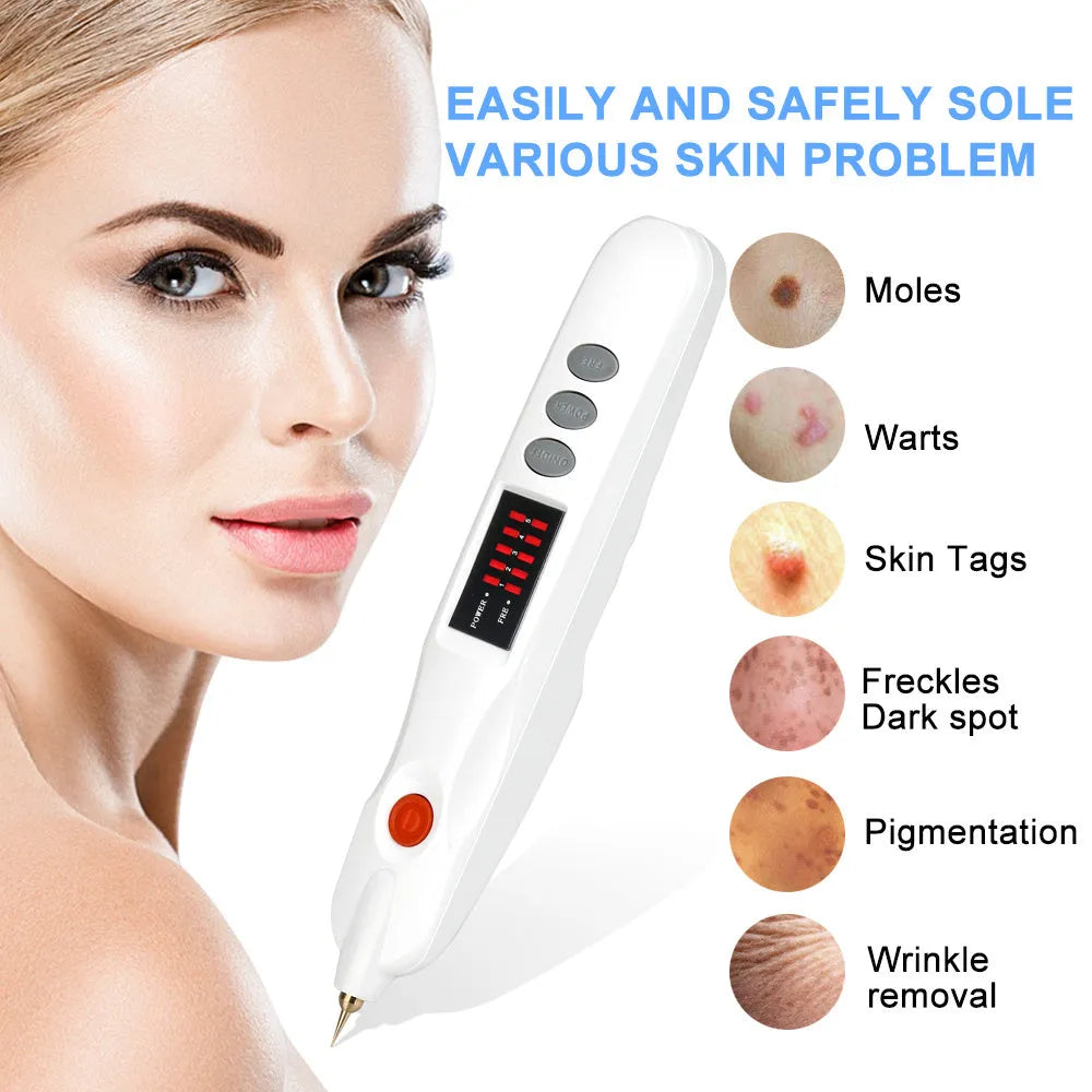 Multifunctional beauty instrument in white, with charging cable and EU/US plug models