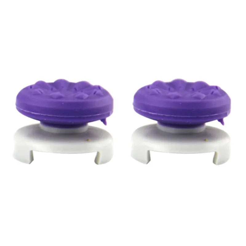 PS4 thumb grip extender caps in ABS plastic, shown in Black Red and Purple, for PlayStation 4 controller