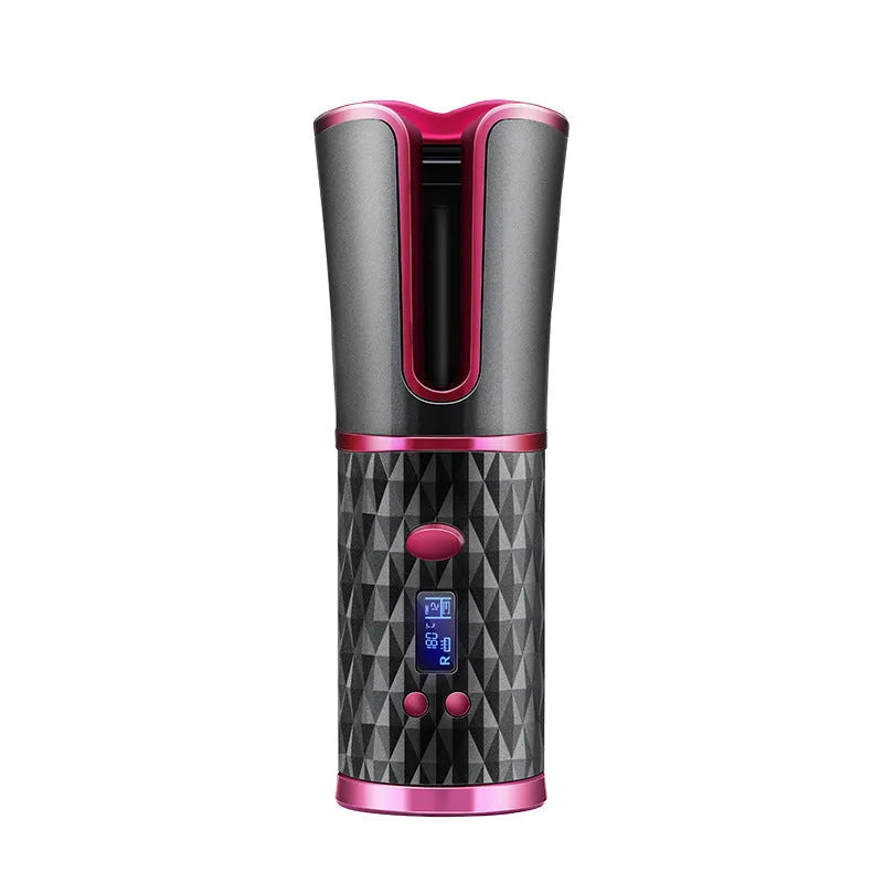 Automatic wireless curling iron with rechargeable battery in black colour