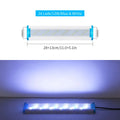 Ultra-thin blue and white LED aquarium light in multiple lengths on a PVC housing.