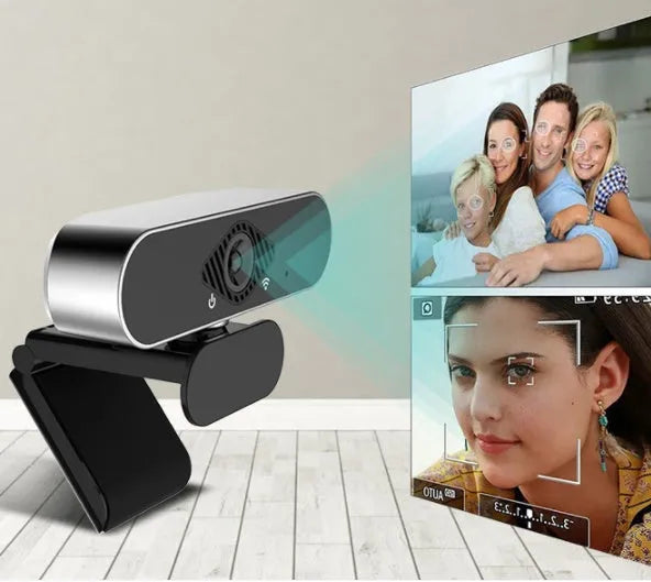 Silver network camera with 2MP sensor and 3.6mm lens for indoor 1080P surveillance