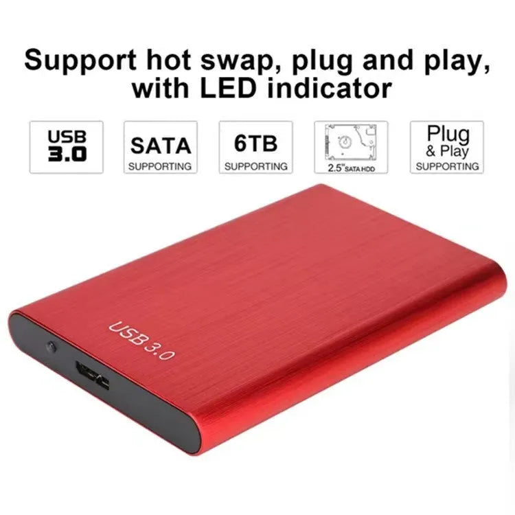 USB 3.0 external SSD with metal shell, 2.5 inch form factor, available in multiple capacities and colours