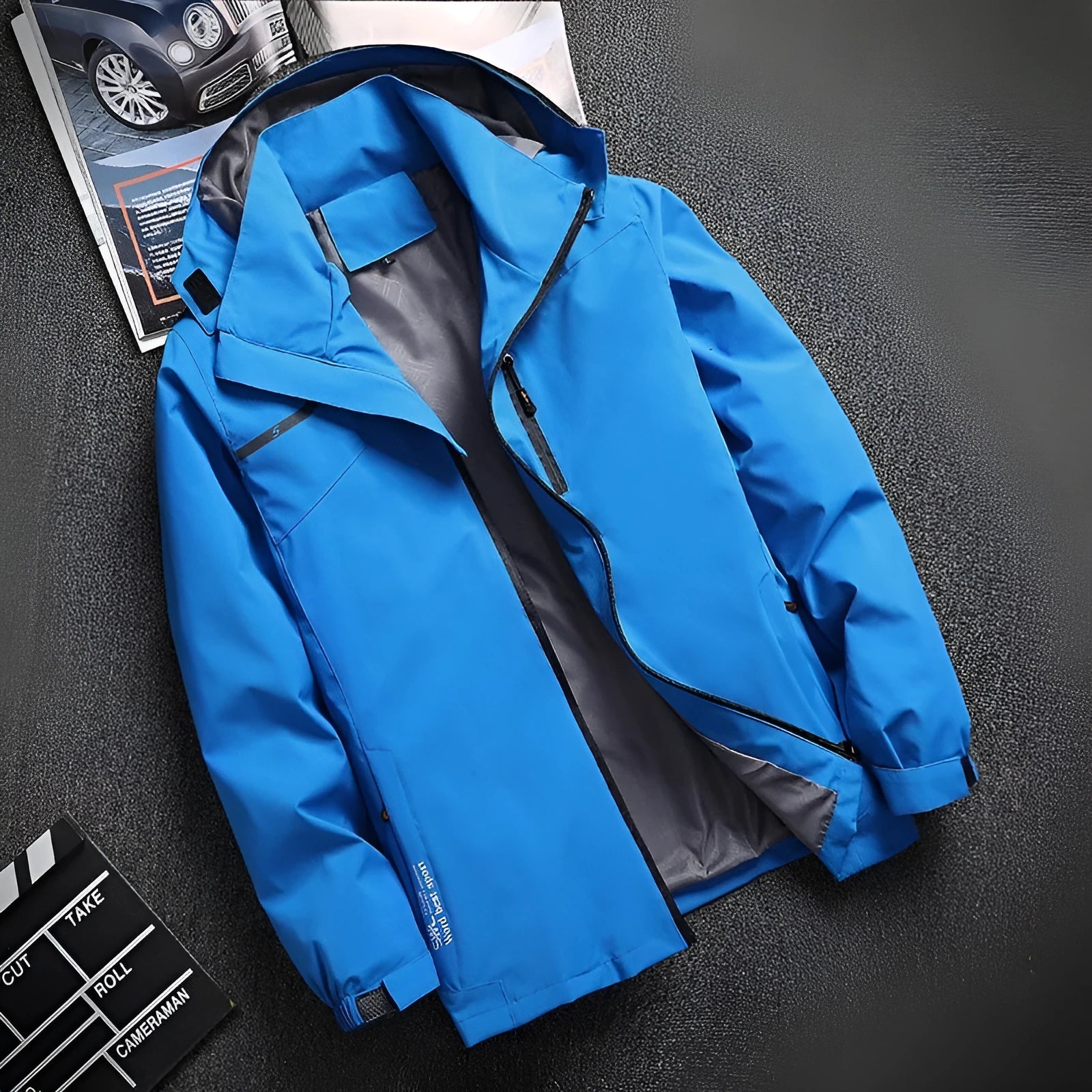 Thin outdoor casual jacket in 2020 Thin Black, polyester fabric, hooded, loose fit, on display
