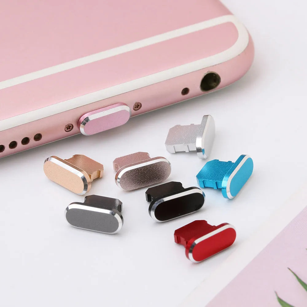 Aluminium alloy iPhone charging port dust plug in metallic gold colour