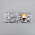 Silicone transparent glasses storage box in PVC with cartoon bear design, 15cm length