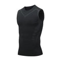 Men's quick-drying breathable slim fit workout vest in white, black, and grey for running and fitness