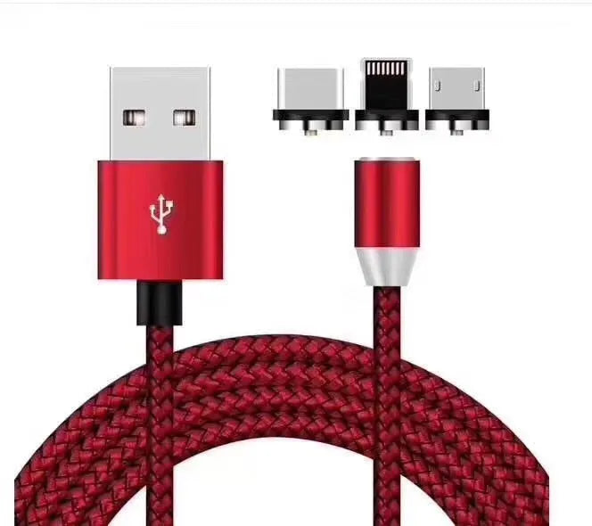 Android Type C three-in-one magnetic suction head charging cable 1m silver