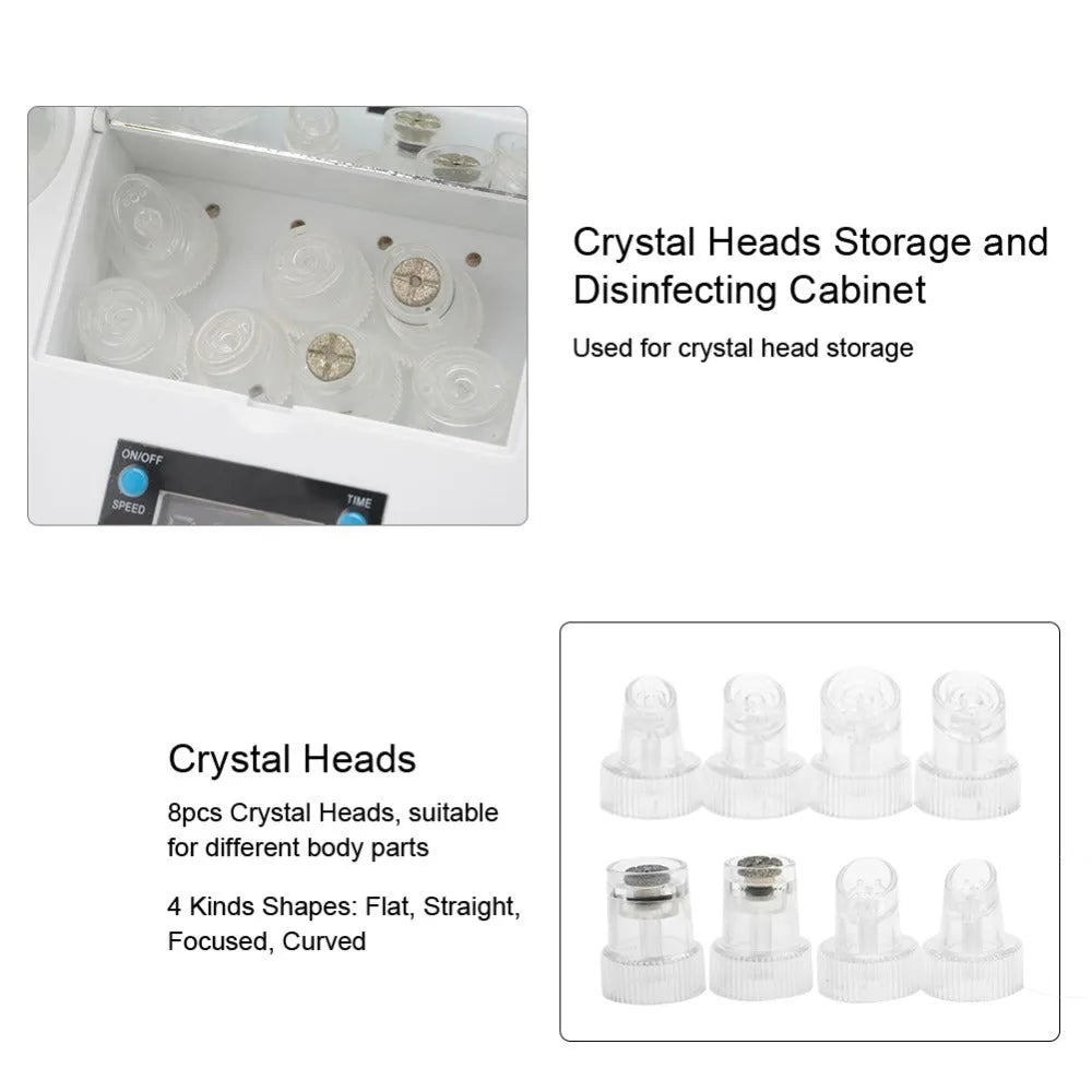 Portable oxygen spray hydro jet machine with bottle and crystal heads for blackhead removal and face cleansing
