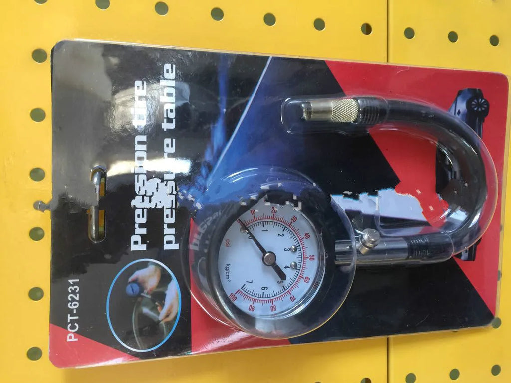Digital tire pressure gauge with black ABS body and digital display for automobile use
