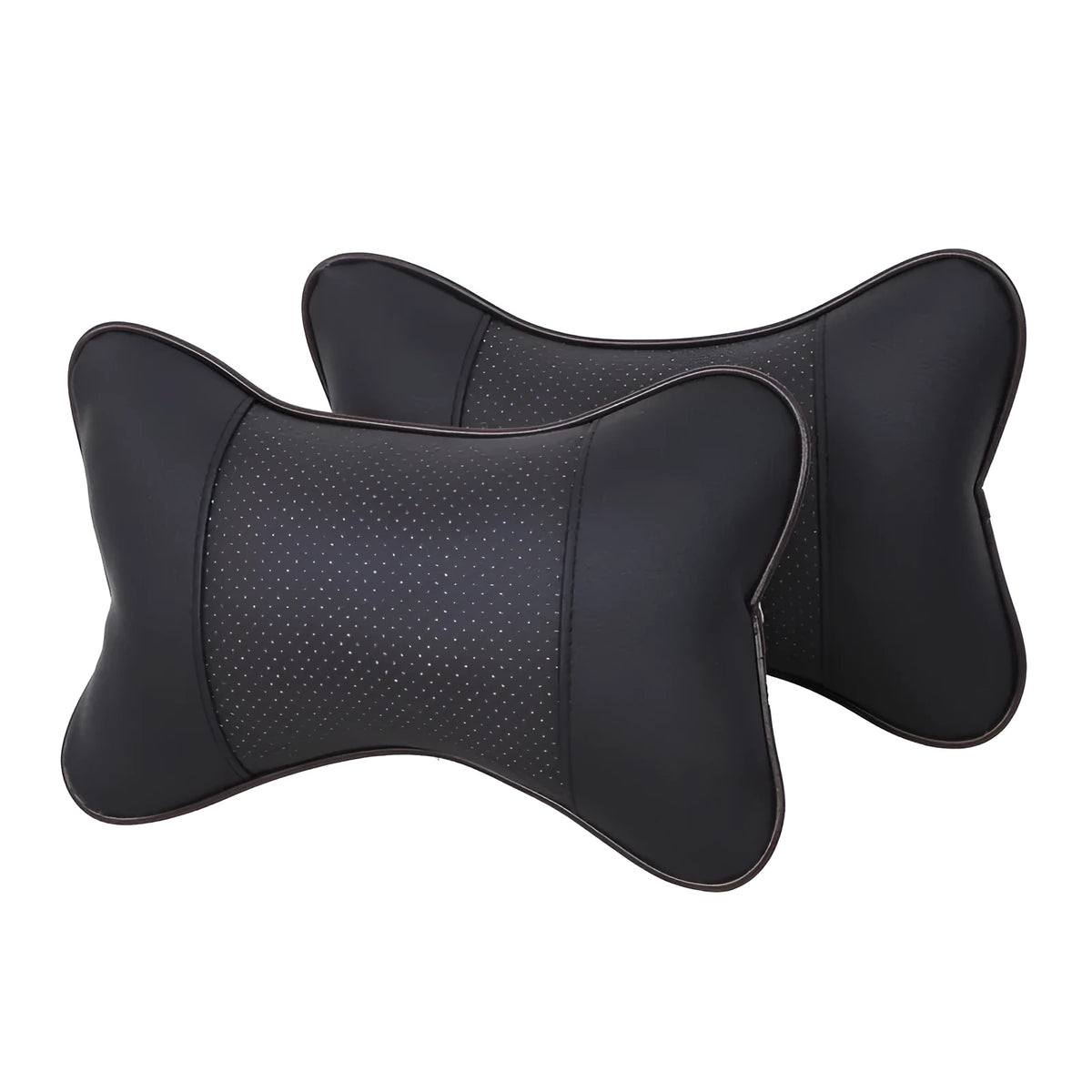 2 PCS leather car neck-rest pillow set in multi-colour, 27x18cm, for head and neck support
