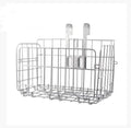 Steel folding bicycle basket in black mounted on a bike, 32.5x20x22 cm size