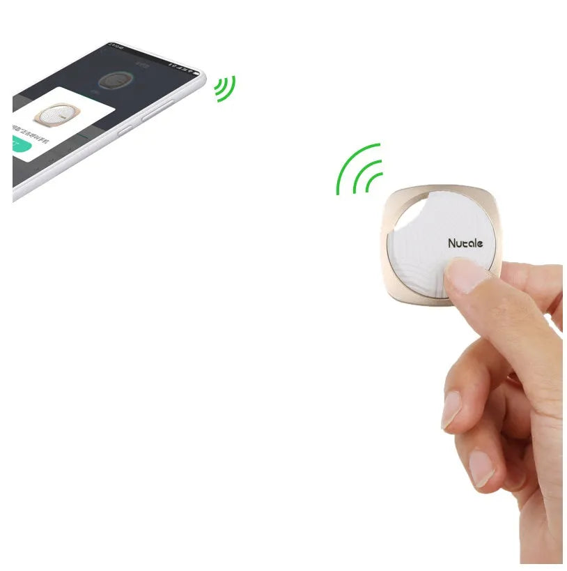 Bluetooth tracker key finder 40x40x7.9mm aluminium alloy polycarbonate shell 10g in black or champagne