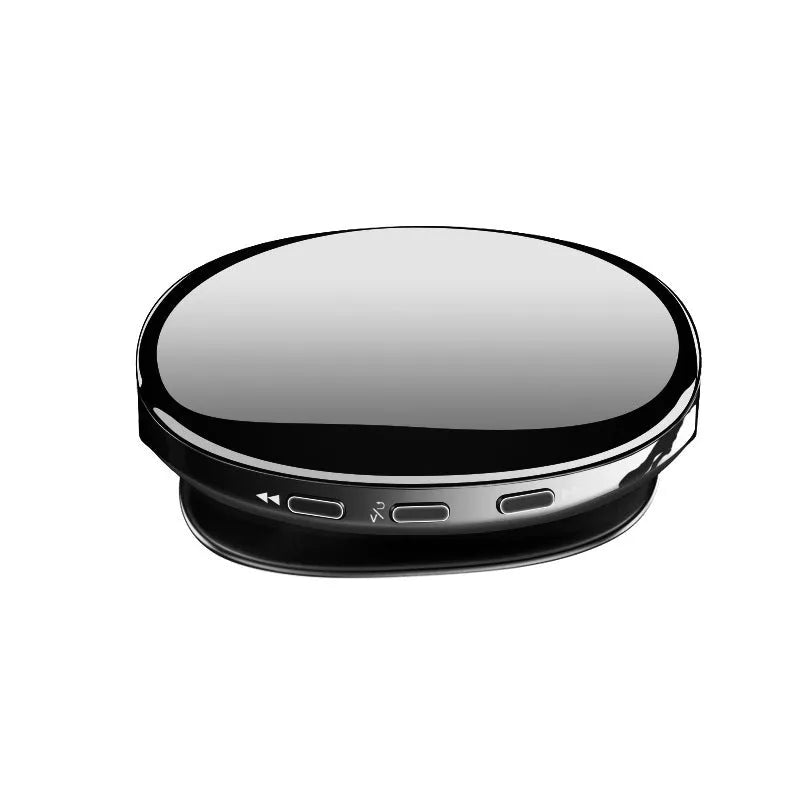 Black Bluetooth MP4 music player with OLED screen showing track information.