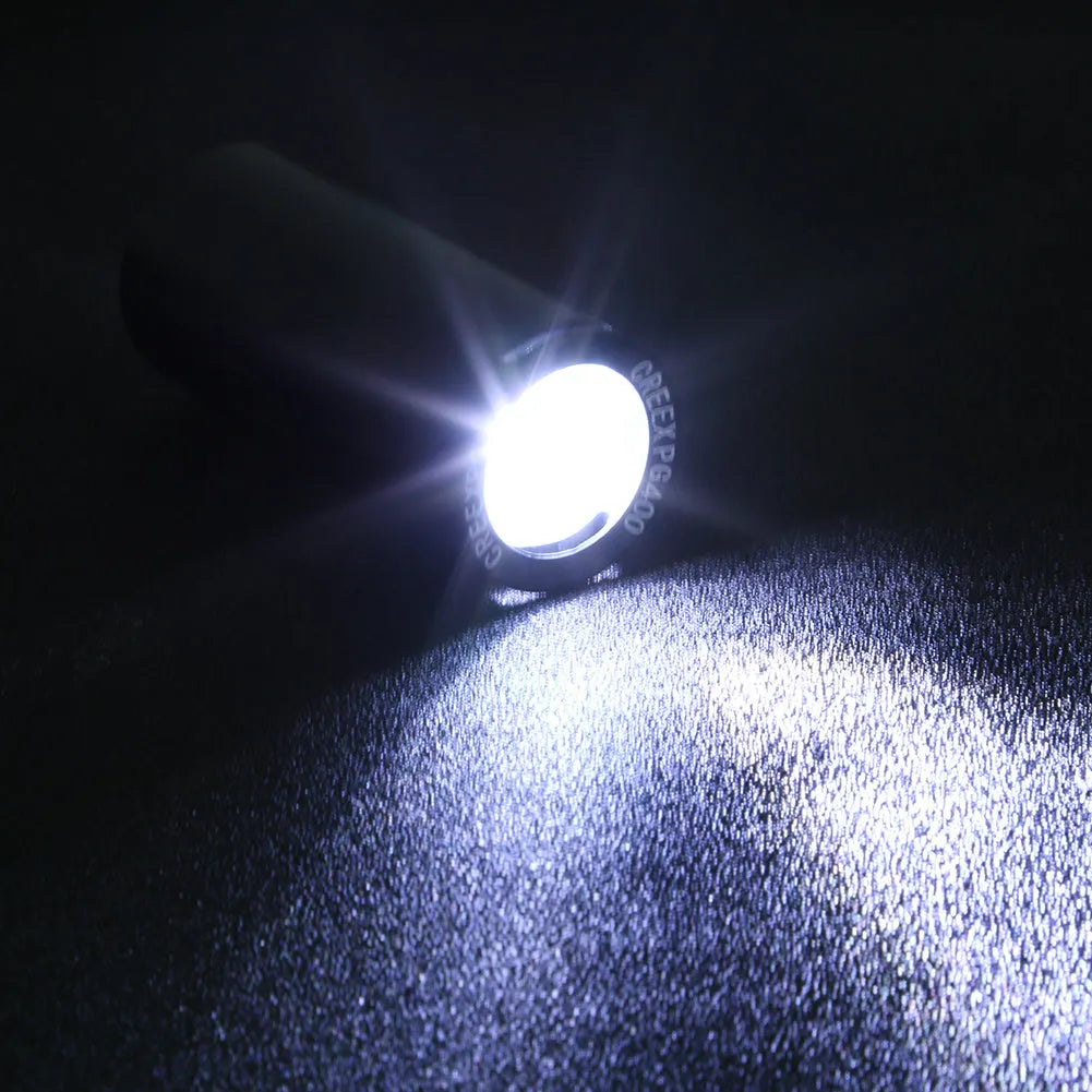 Black USB rechargeable bicycle front light with 350 lumens output.