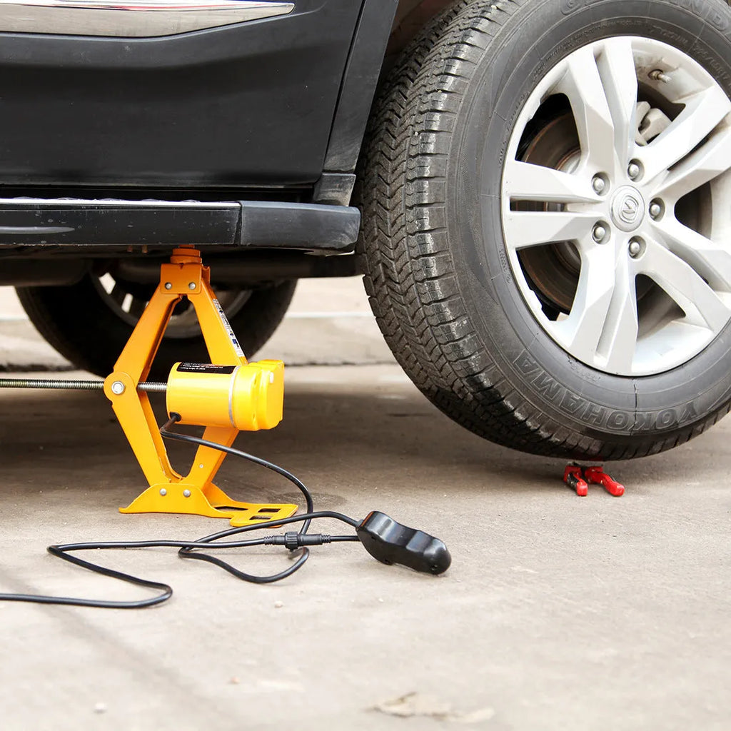Electric hydraulic jack for vehicle lifting with 2-tonne capacity and 100W motor