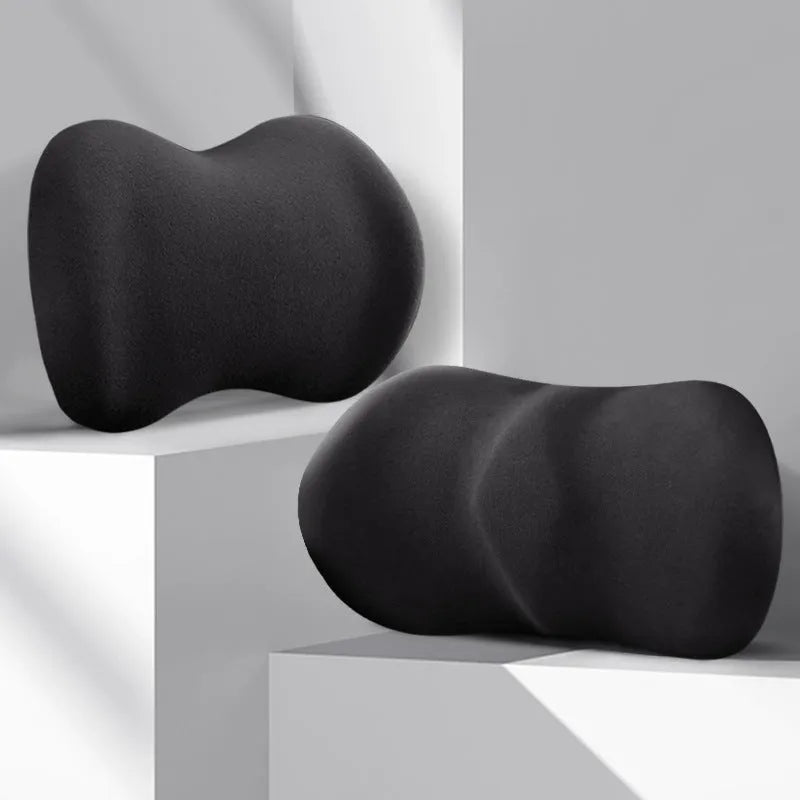 Car seat headrest pillow and lumbar support cushion set in one of five colour options