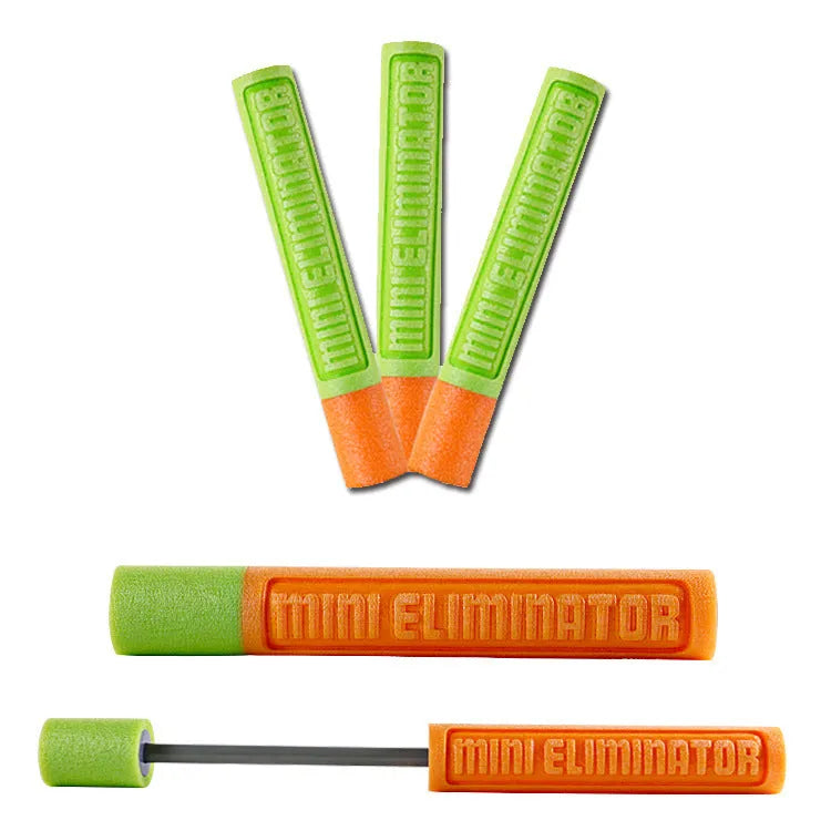 Orange EVA foam and plastic water blaster for children, shown with foam handle and long barrel.